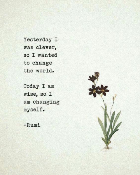 Change the world, change myself.